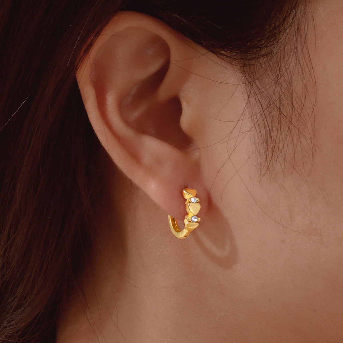 Zircon Heart Earrings — Nine Styles