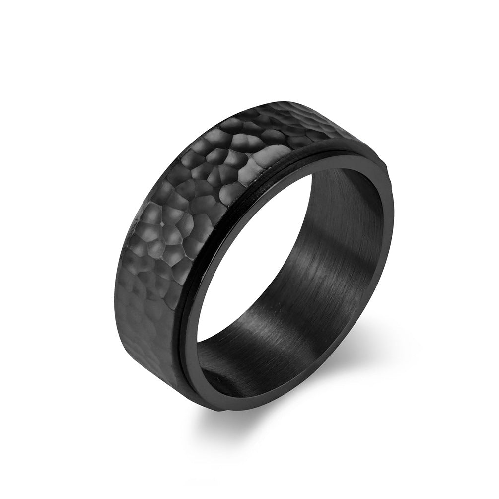 Planderful Titanium Steel Rotatable Ring With Honeycomb Pattern For Unisex Daily Wear