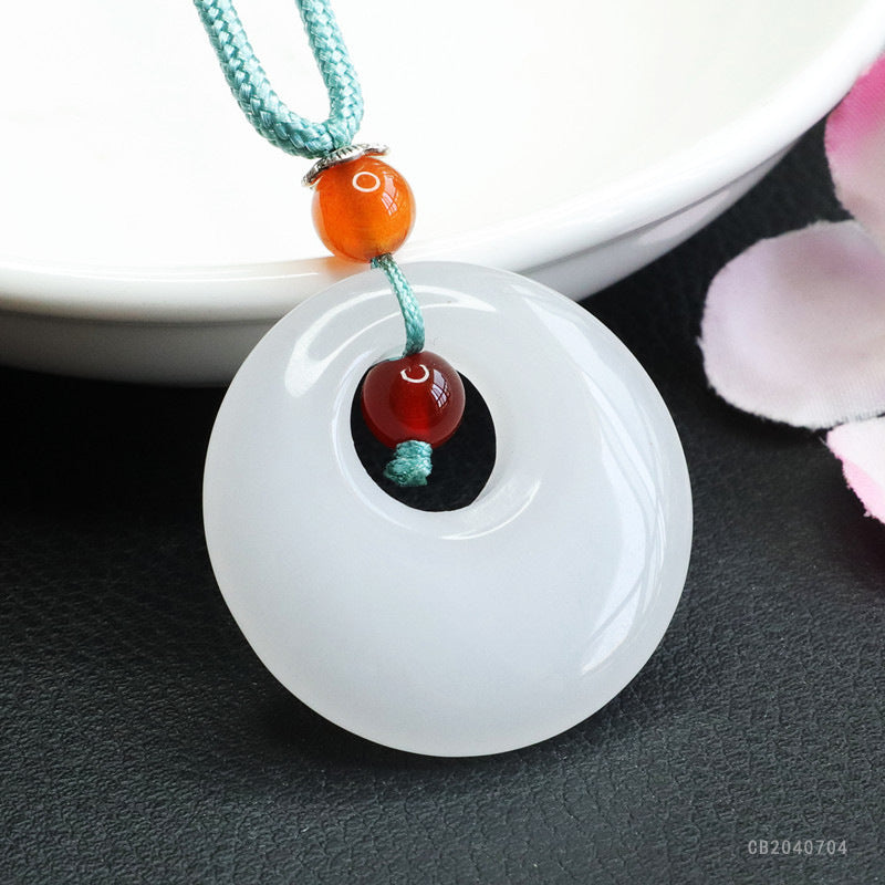 Golden Silk Jade Princess Buckle Pendant