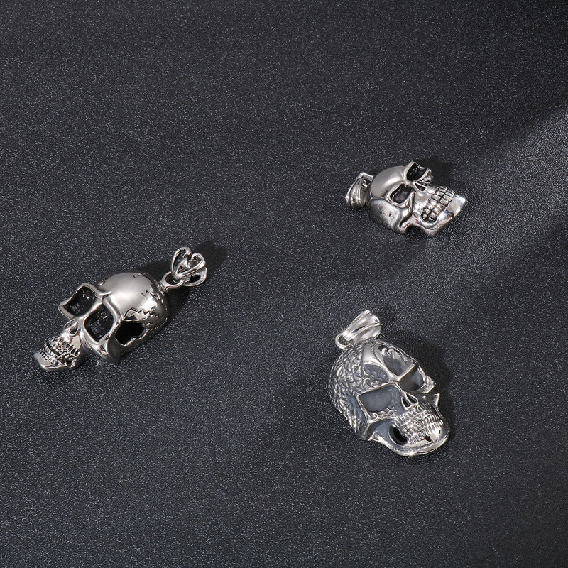 Exaggerated Skull Punk Titanium Steel Pendant for Men - European and American Fashion Jewelry