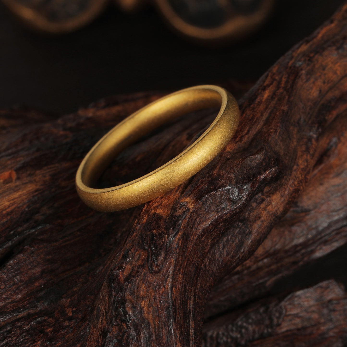 Planderful Antique Gold Mens Vintage Ring Protection Statement Unisex Wedding Accessory