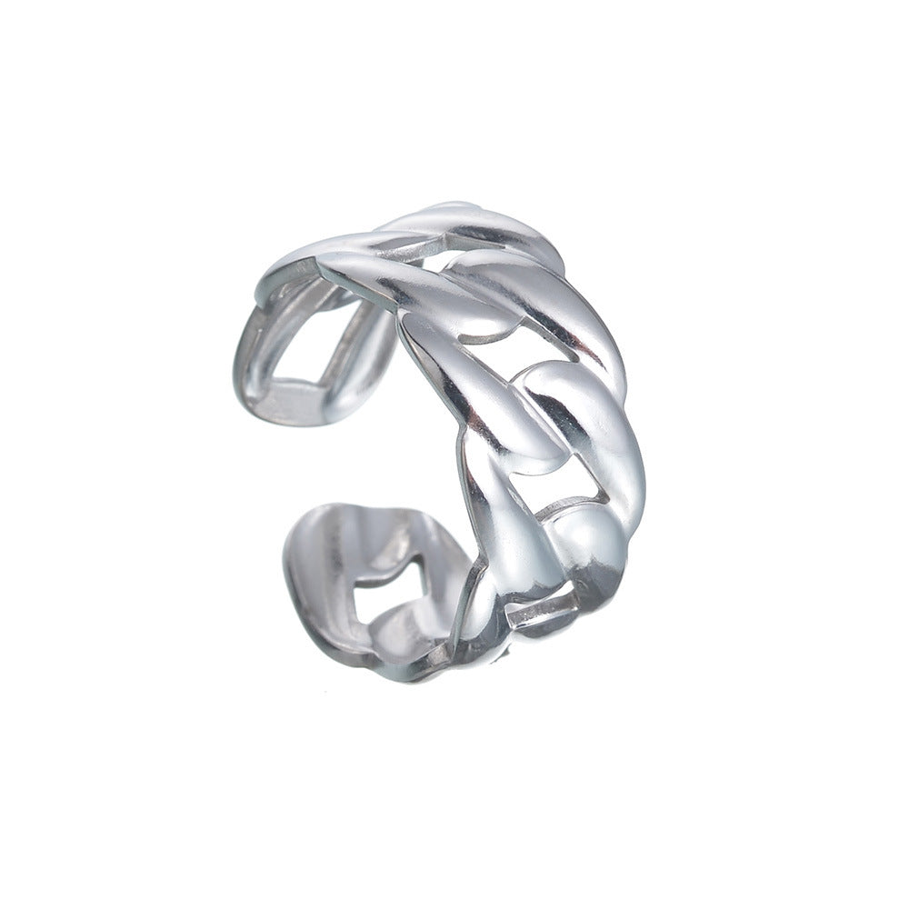 Hydraulic Hollow Chain Ring with Live Mouth Titanium Steel - Couple Accessories