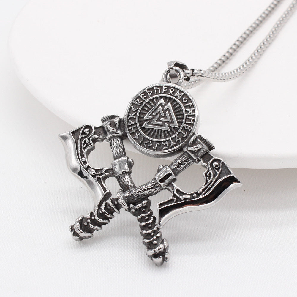 Viking Axe Pendant For Men And Unisex Nordic Retro Design Bold Durable Titanium Steel Planderful