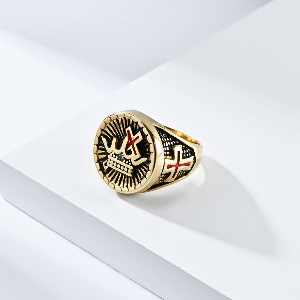 Cross-Border European And American Retro Pope's Cross Ring