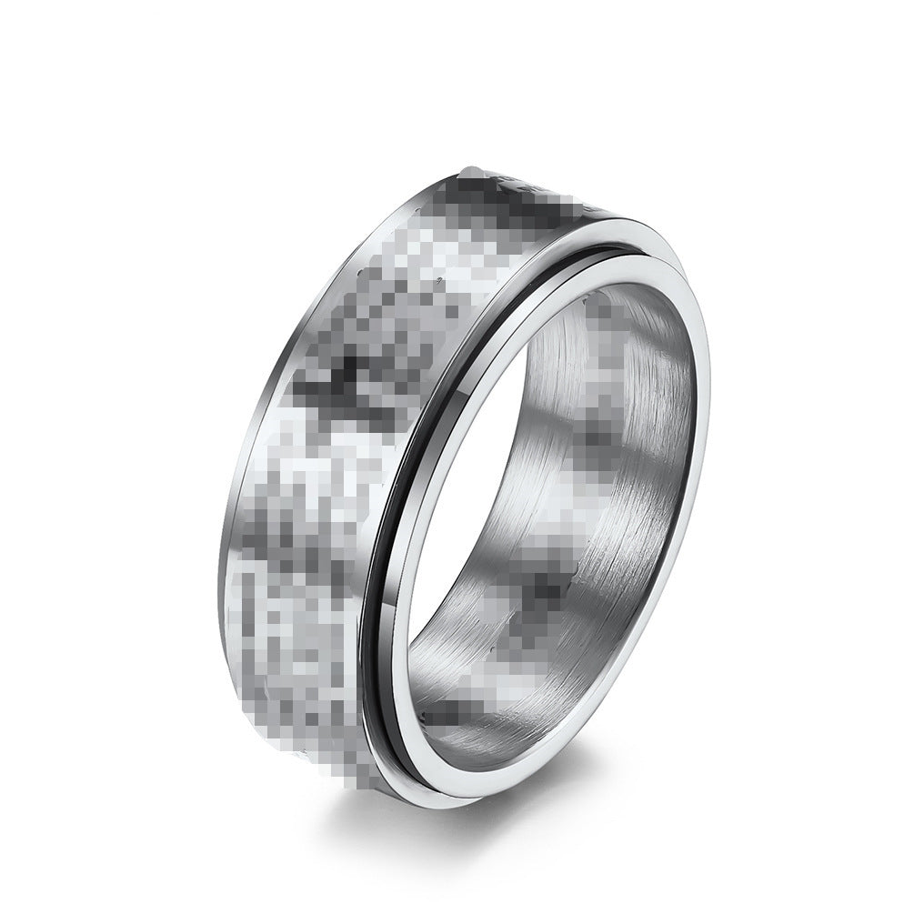 Self-Motivation Titanium Steel Rotatable Ring for Men