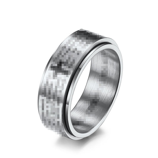 Self-Motivation Titanium Steel Rotatable Ring for Men