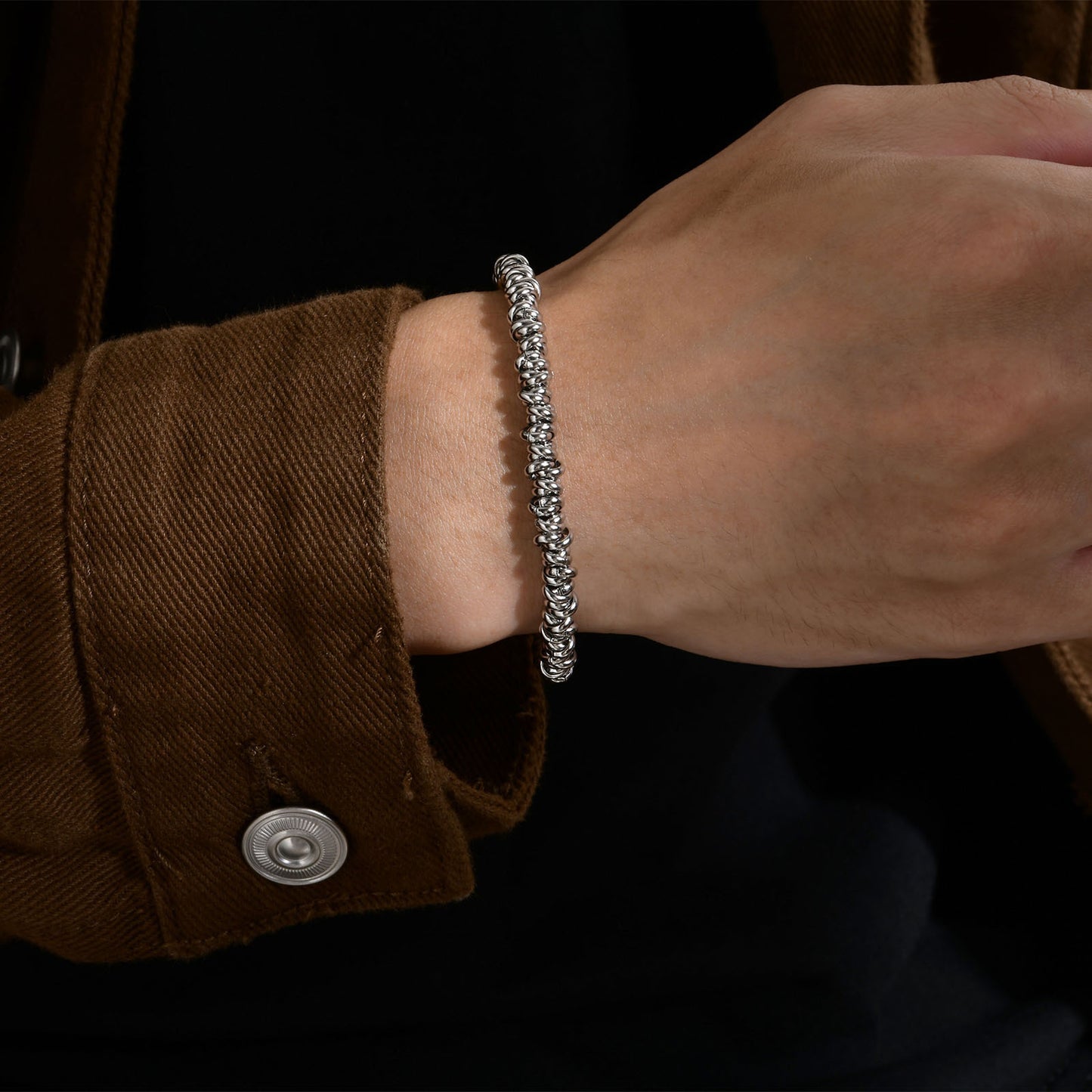 Stainless Steel Fashion Simple Unisex Open Ring Bracelet