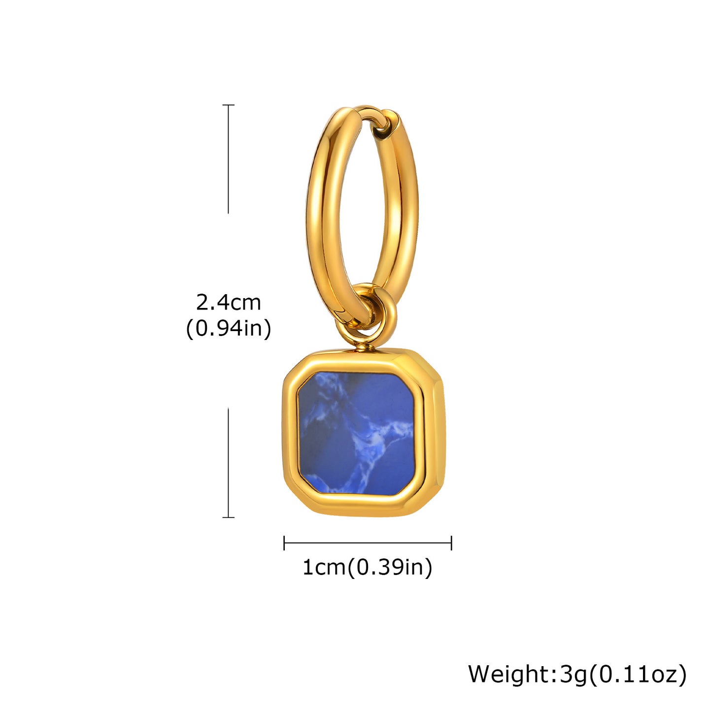 Planderful Stainless Steel Earrings Unisex Bold Tiger Eye