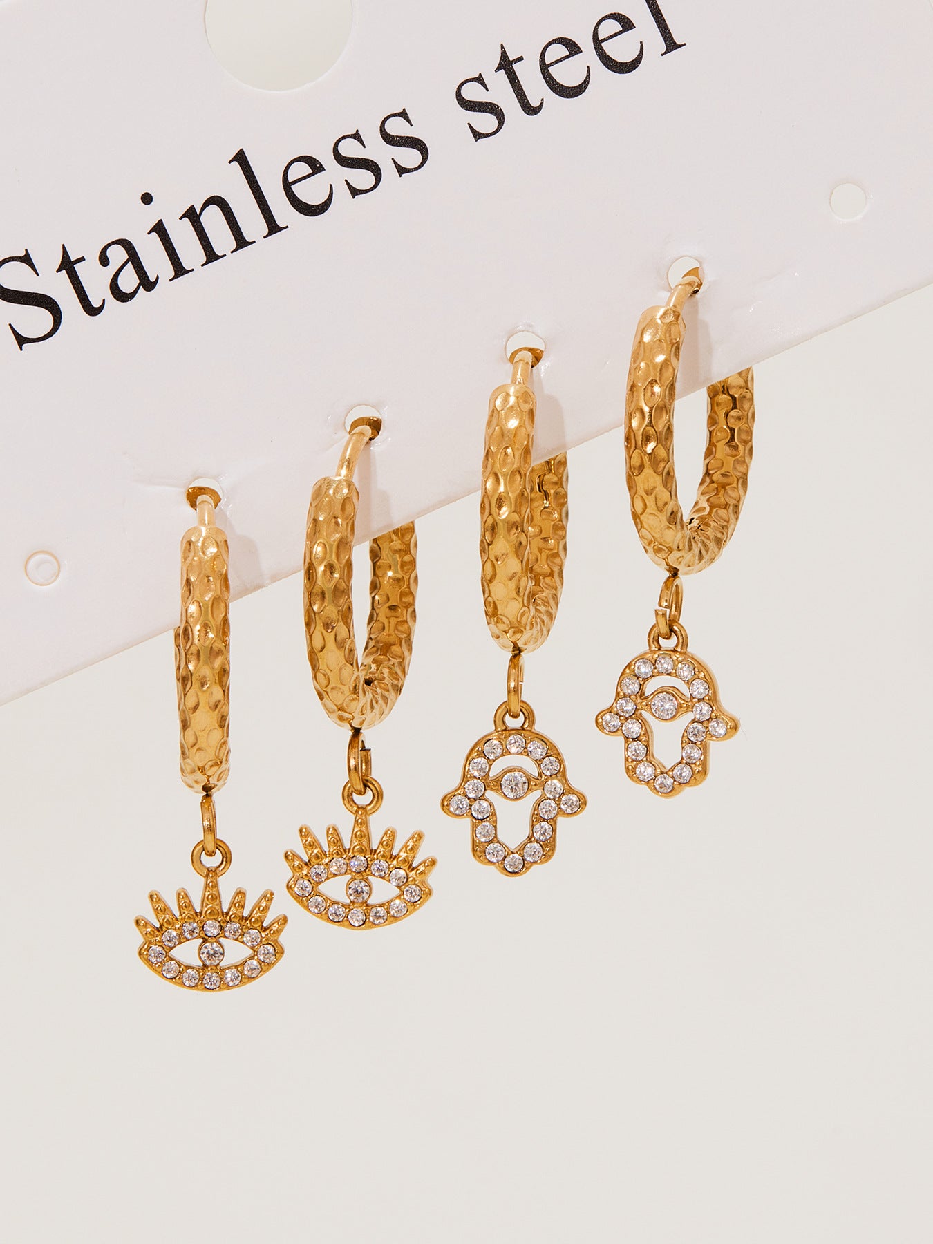 Planderful Devil Eye Earrings 18K Gold Plated Zircon Daywear