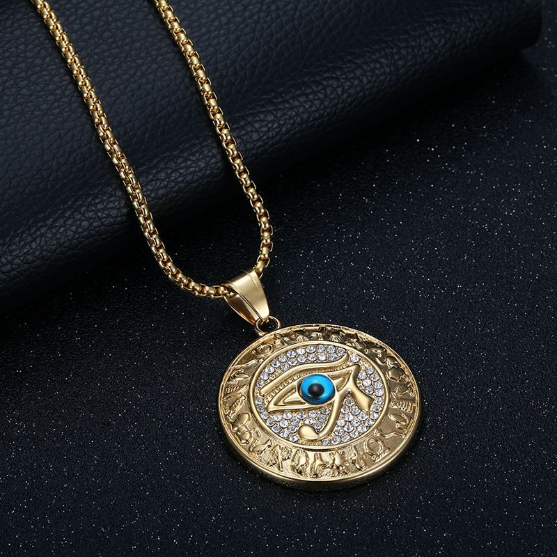 Zircon Necklace - Statement Eye of Horus Pendant