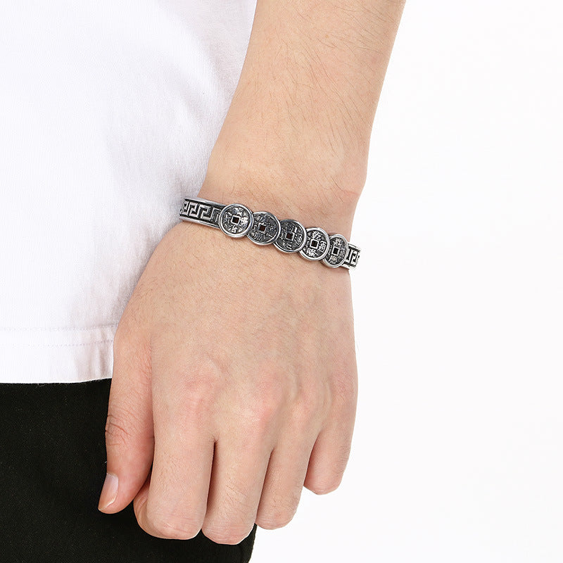 National Style Five Emperors Money Lucky Opening Bracelet – National Style Fulushou