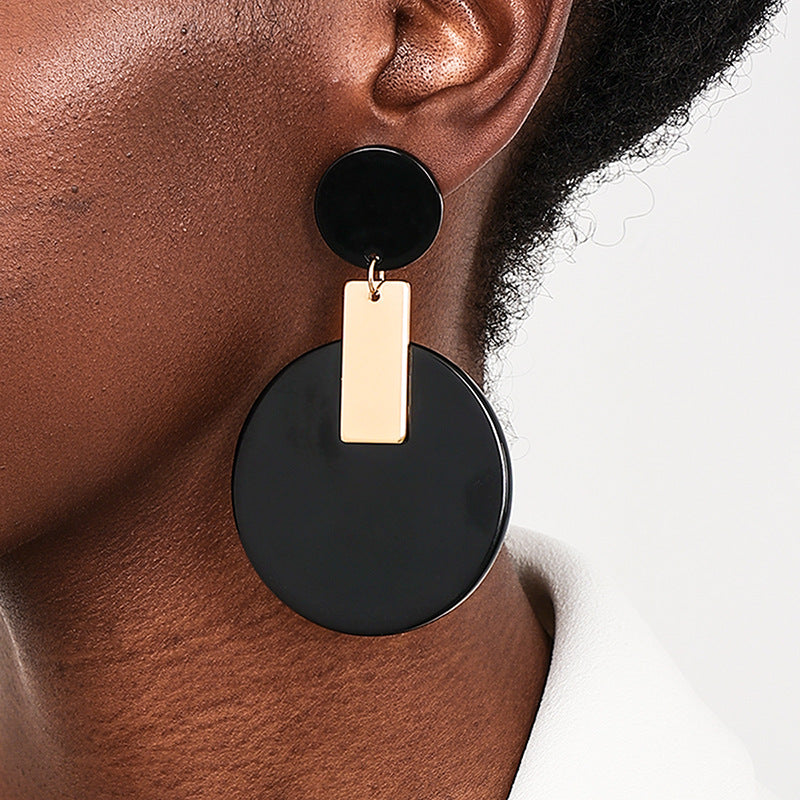 Exaggerated Acrylic Geometric Earrings in Unique European and American Style