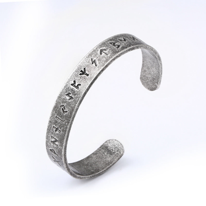 Viking Rune Titanium Steel Bracelet for Men - Retro European and American Style Jewelry
