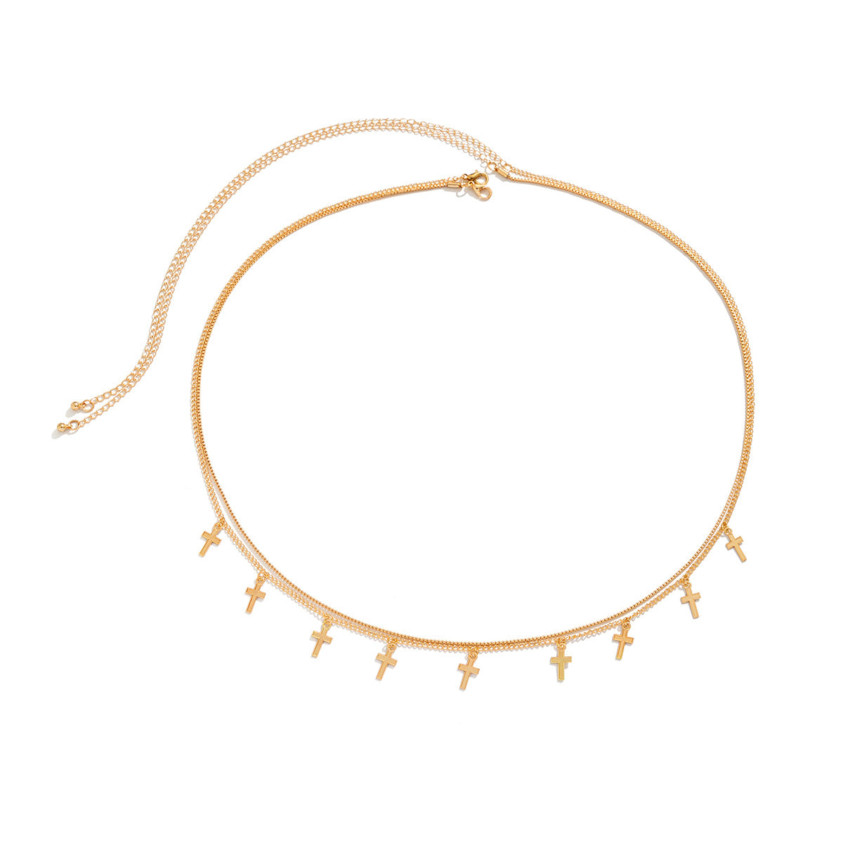 Elegant Sequin Box Chain Jewelry Set with Waist Chain