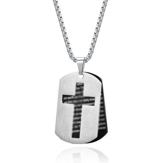 Amazon Hollow Cross Army Necklace Stainless Steel Double Cross