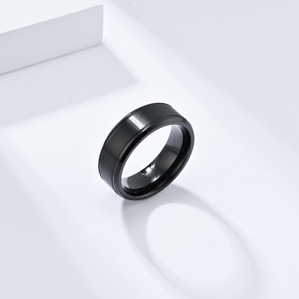 Planderful Unisex Matte Brushed Titanium Steel Ring For Couples Everyday Genie Collection