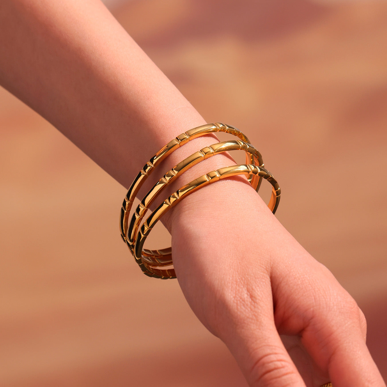 Planderful Ring Buckle Gold Tone Steel Bracelet Women