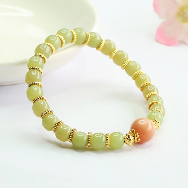 Hetian Jade & Moonstone Bead Bracelet