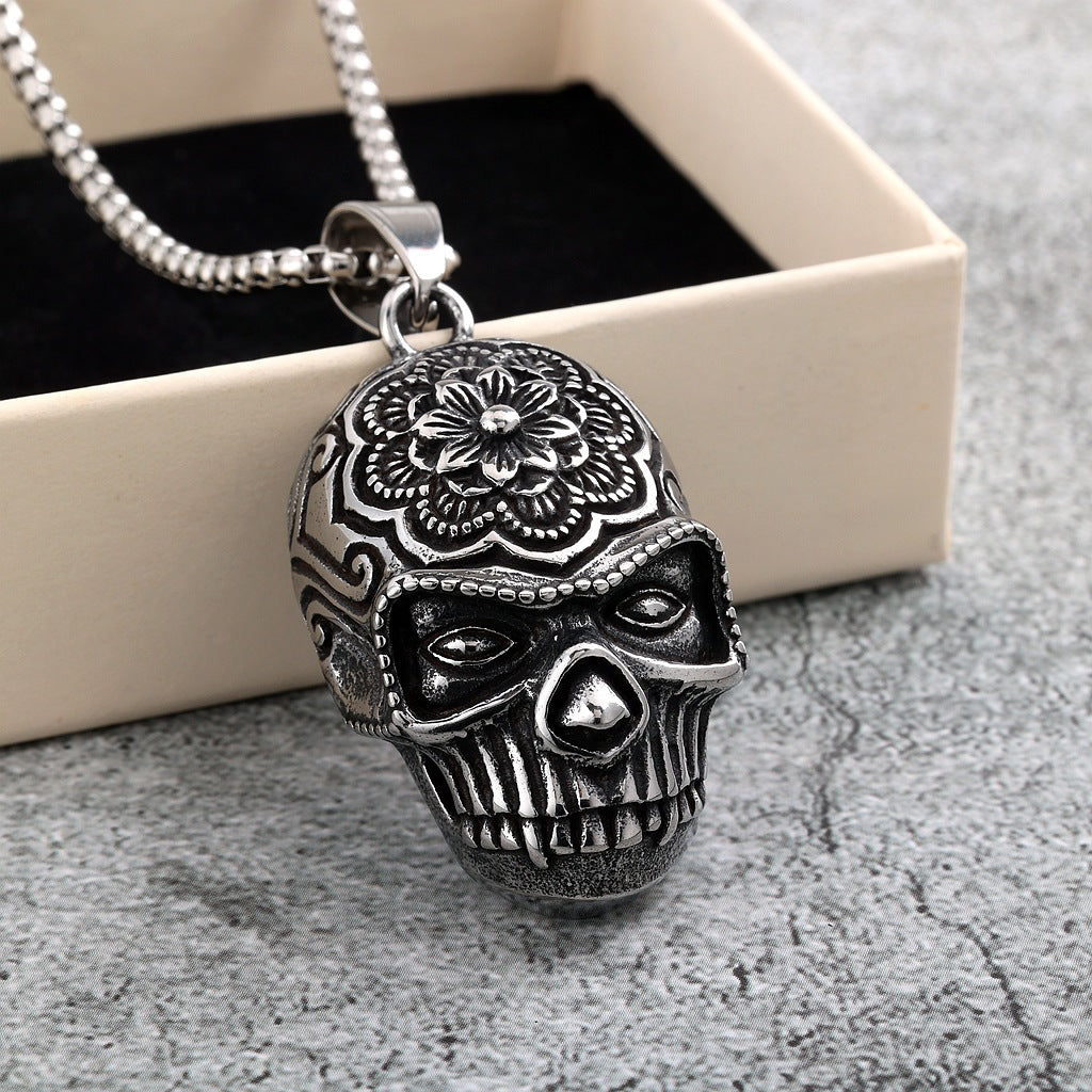 Punk Mask Stainless Steel Pendant Necklace