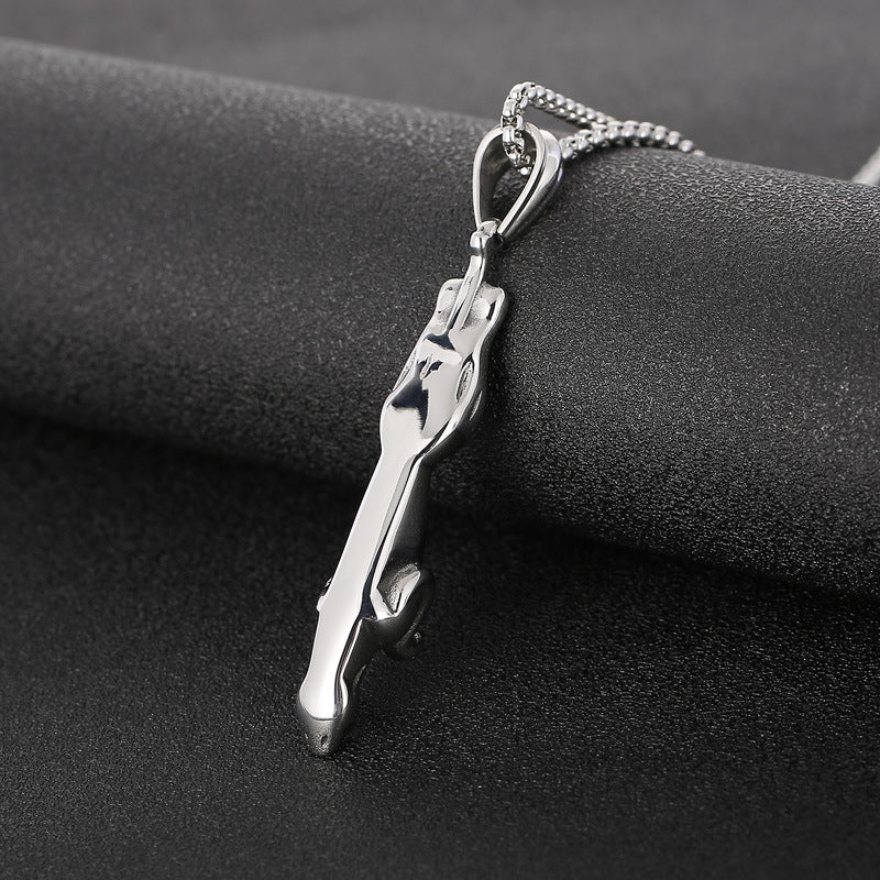 Men's Titanium Steel Cheetah Pendant - European & American Fashion