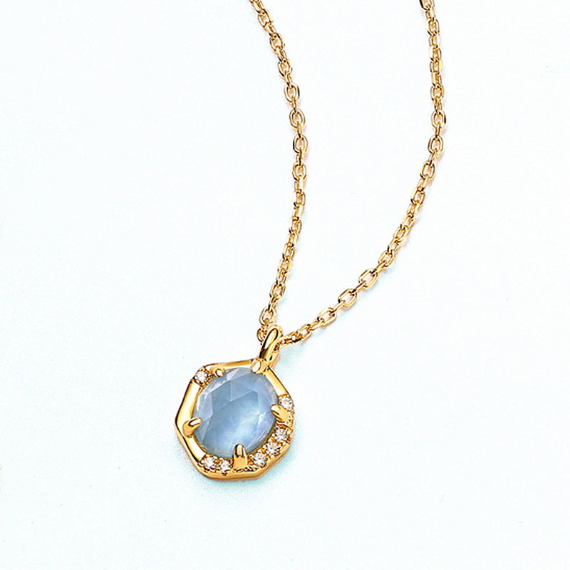 Planderful Jewelry Moonstone Necklace In Sterling Silver