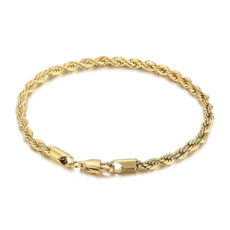 Titanium Steel – & Men's Buckle Twist Chain 4/6/8 Mm Twist Rope Chain Bracelet