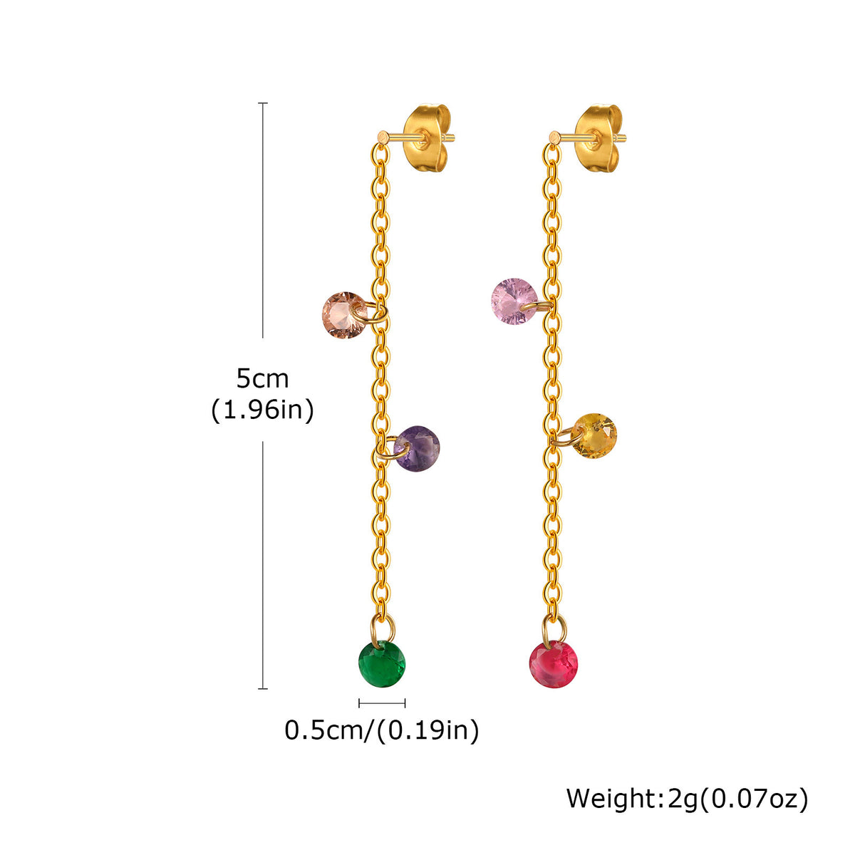 Stainless Steel Zircon Earrings