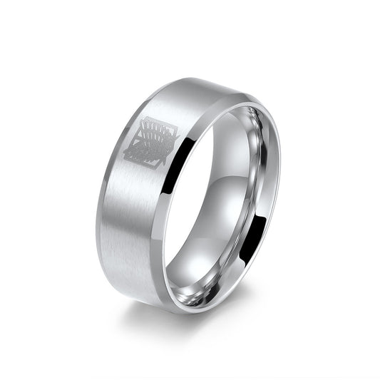 Attack on the Giant Freedom Wings Titanium Steel Ring for Men