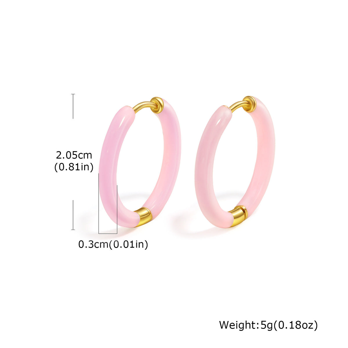 Colorful Enamel Oval Hoop Earrings