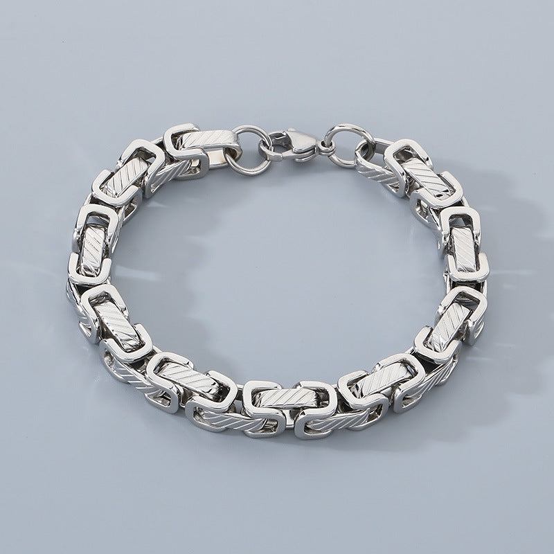 Planderful Byzantine Emperor Chain Mens Titanium Bracelet