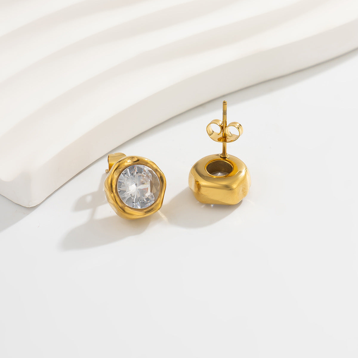 Planderful Vienna Verve Stainless Zircon Stud Earrings Women