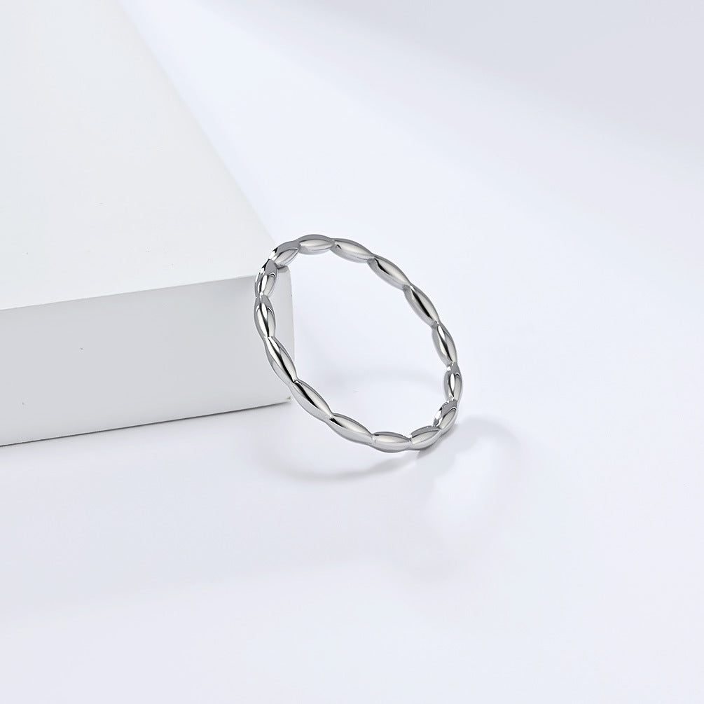 Planderful Everyday Genie Steel Water Drop Geometric Ring for Women Fashion Daily Wear