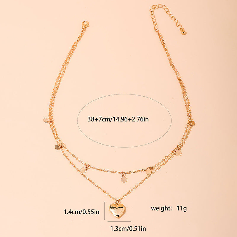 European and American Double-Layer Hip-Hop Women's Necklaces with Artistic Cross-Border Pendants