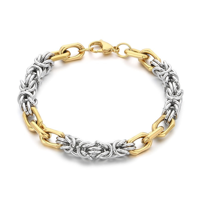 Hip-Hop Street Atmosphere Minimalist Hand-Spliced Bracelet Stainless Steel Men's