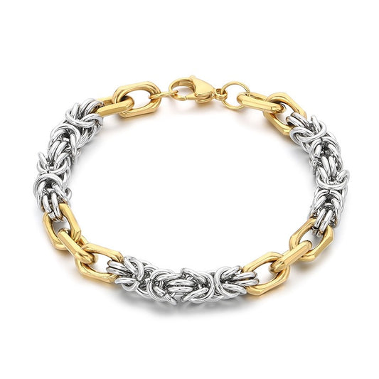Hip-Hop Street Atmosphere Minimalist Hand-Spliced Bracelet Stainless Steel Men's