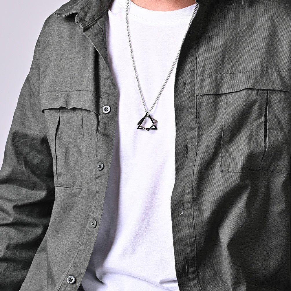 Geometric Steel Necklace For Everyday Wearers Planderful Durable Non Fading Pendant