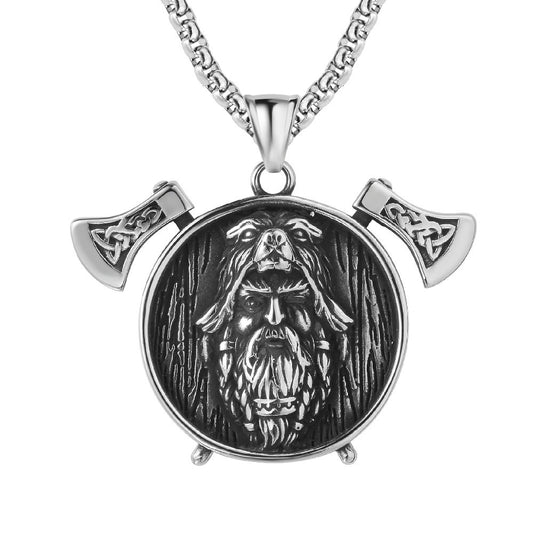 Nordic Viking Axe Pendant Titanium Steel Unisex Jewelry With Protection Statement Planderful