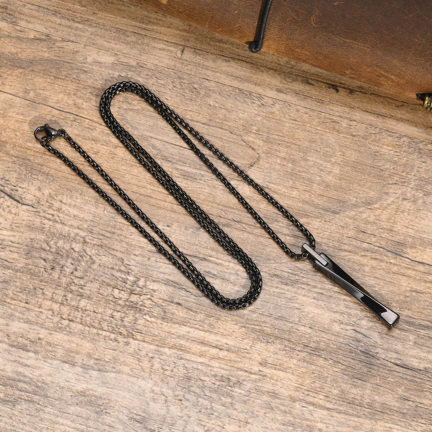 Cross-Border European and American Tungsten Steel Mobius Pendant Steel Necklace for Men