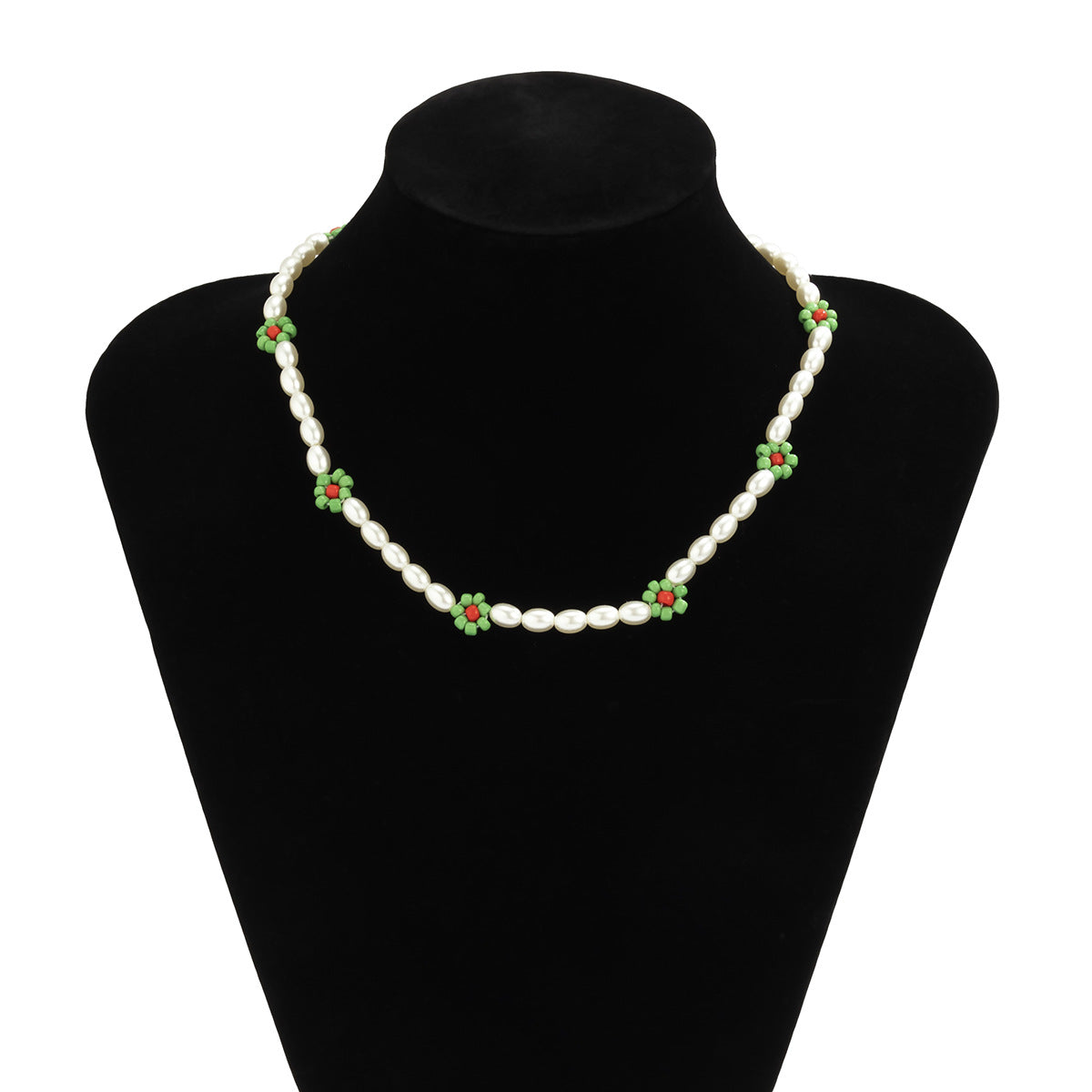 Planderful Vienna Verve Bohemian Daisy Collarbone Necklace Beaded Imitation Pearl For Boho Chic Women