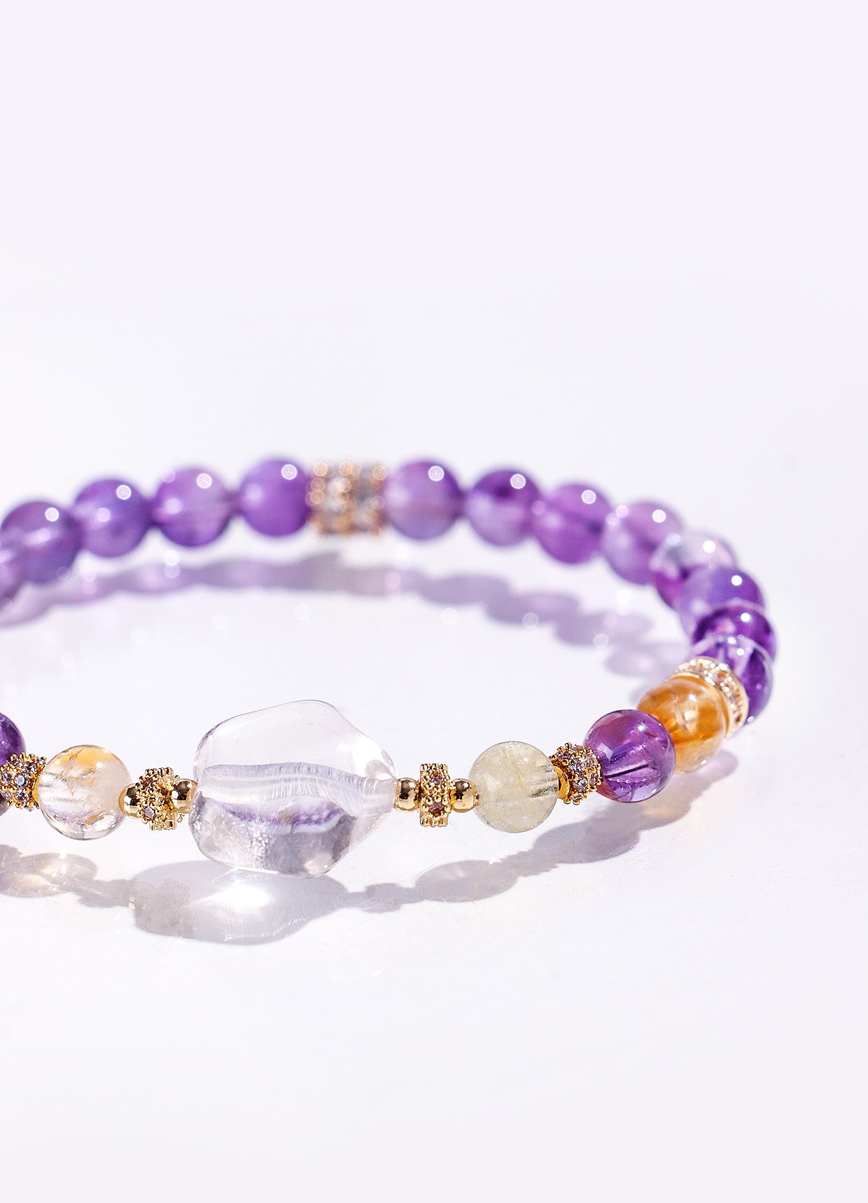 Planderful Fortune's Favor Bracelet – Elegant Amethyst and Crystal Design