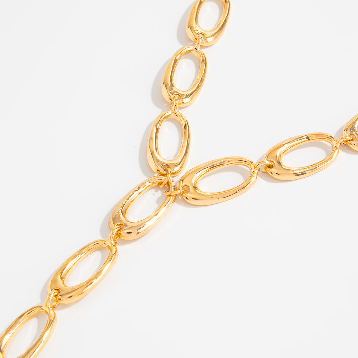 O-Link Y-Shaped Button Chain Necklace