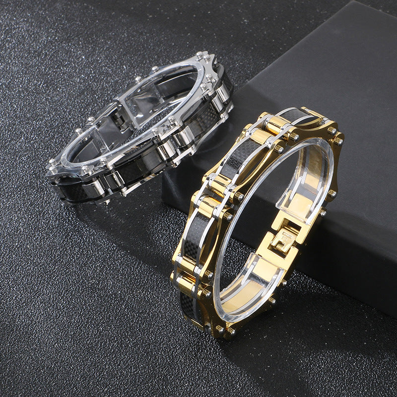 Planderful Carbon Fiber Titanium Bracelet For Men Versatile