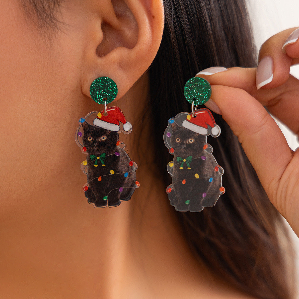 Planderful Vienna Verve Christmas Earrings Fringed Pendant For Women Elk Tree Design Statement