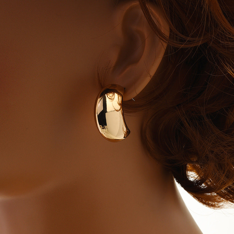 Elegant Pea Shape Metal Earrings from Vienna Verve Collection