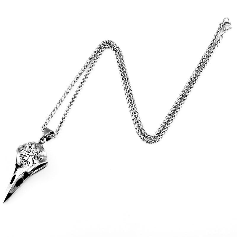 Viking-Inspired Crow Mouth Titanium Steel Pendant for Men - Nordic Rune Jewelry