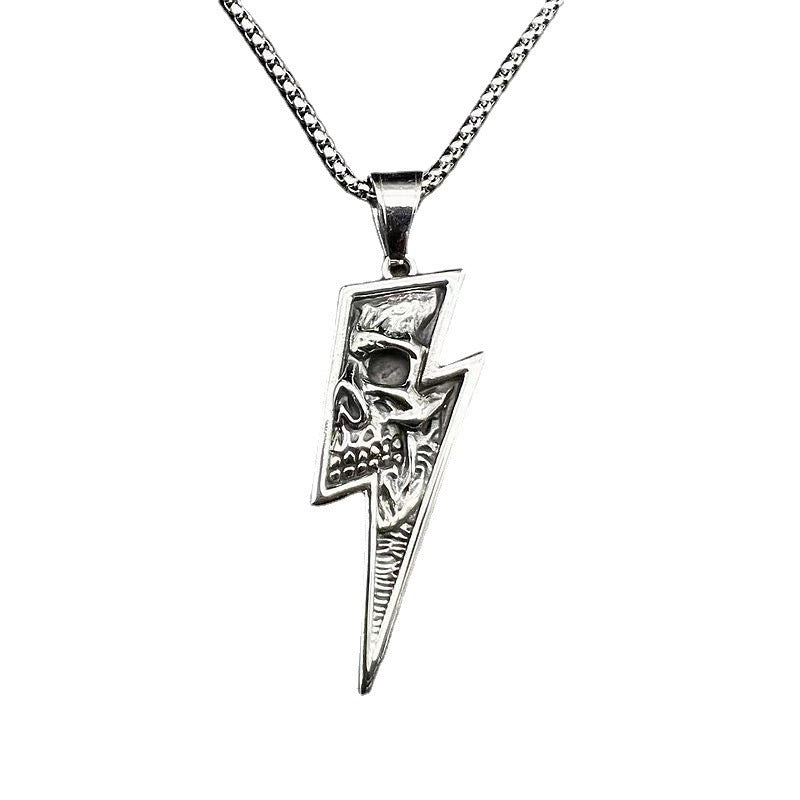 Steel Necklace - Vintage Skull Pendant for Men