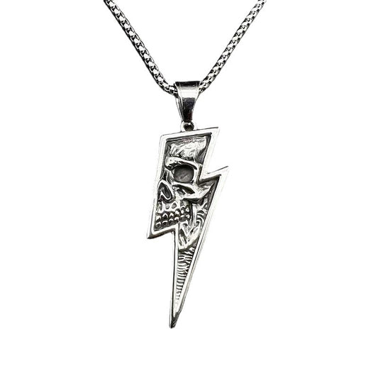 Steel Necklace - Vintage Skull Pendant for Men