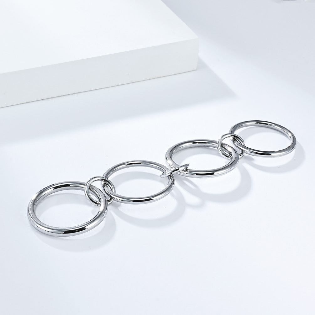 Planderful Stacked Ring For Women Four Layer Stainless Steel 18K Gold Plated Elegant Look