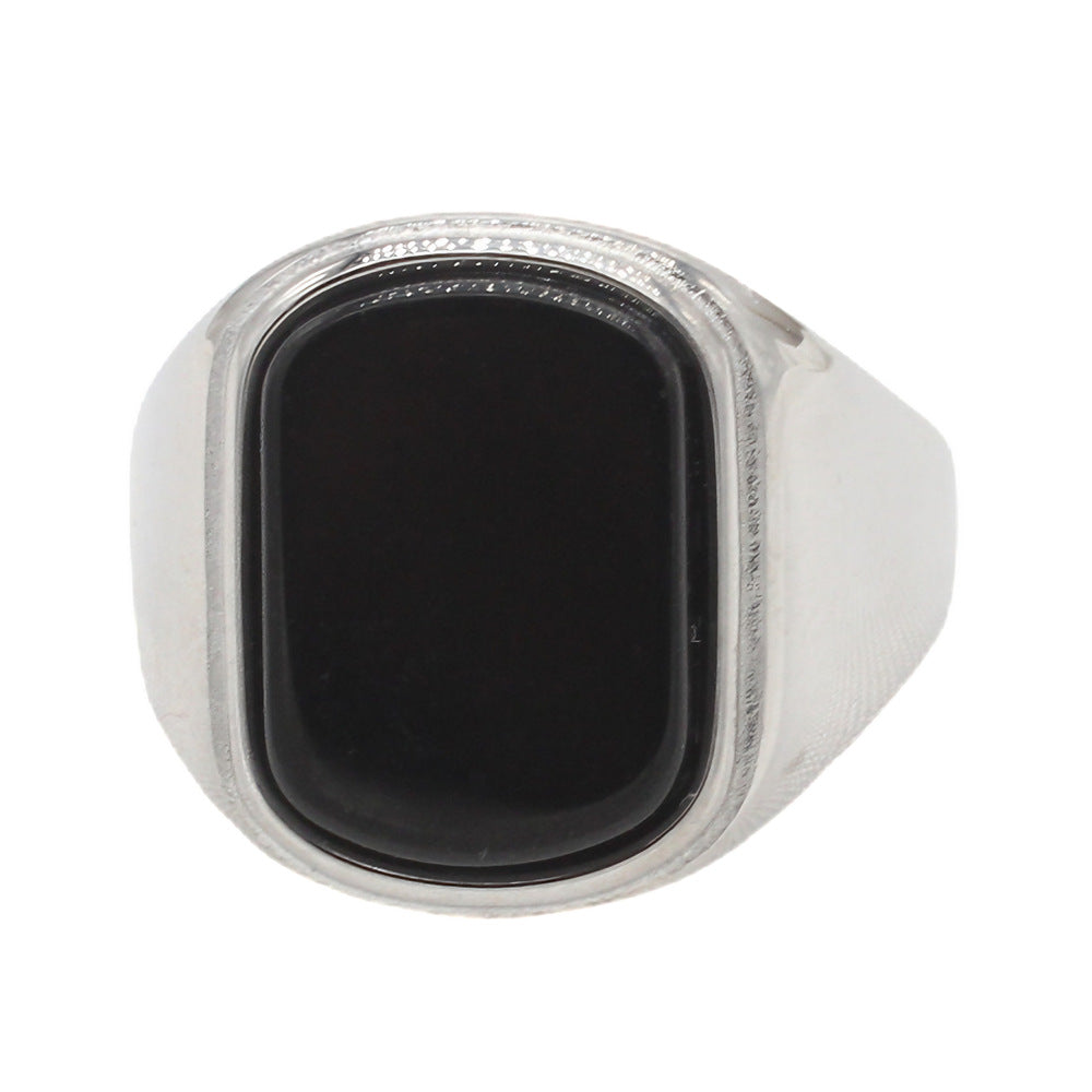 Planderful Everyday Genie Turquoise Titanium Steel Ring for Men Unisex Protection Statement