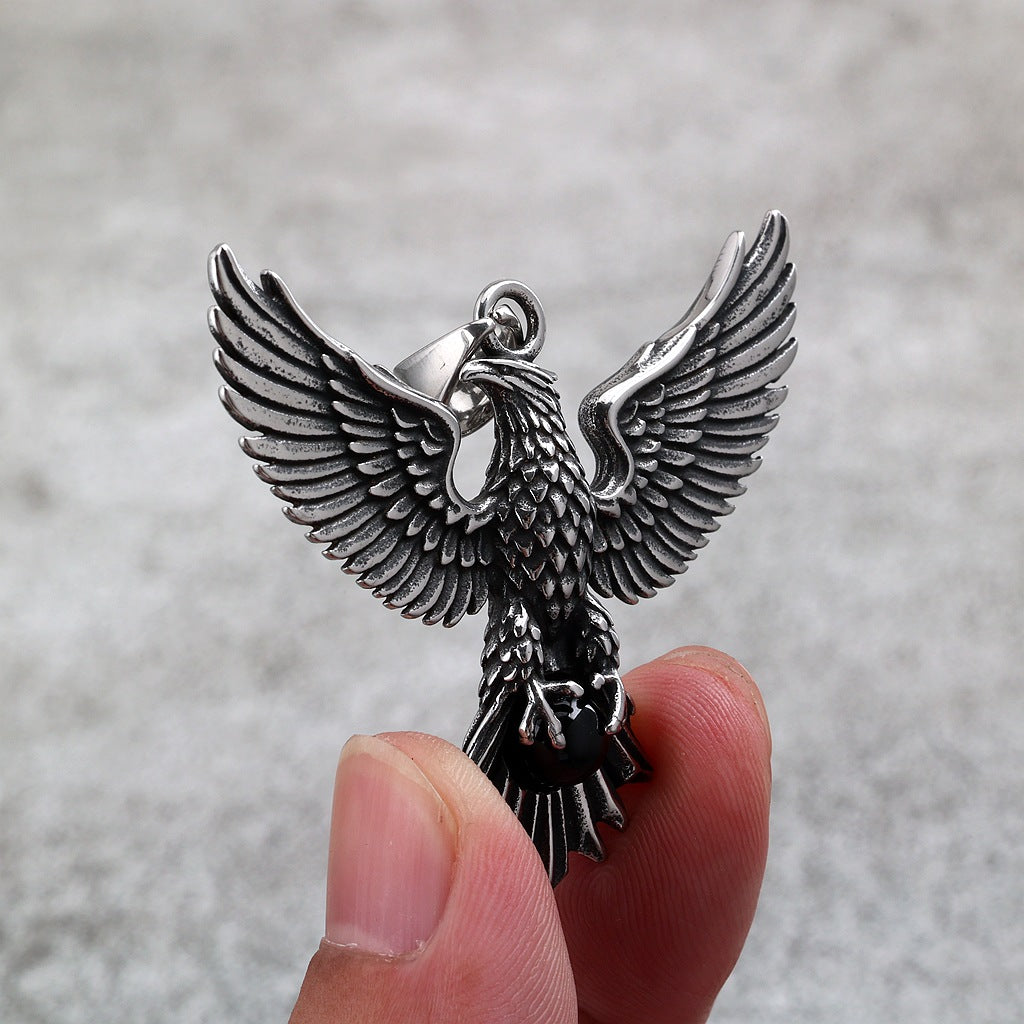 Vintage Eagle Stainless Steel Pendant Necklace